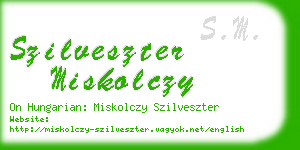 szilveszter miskolczy business card